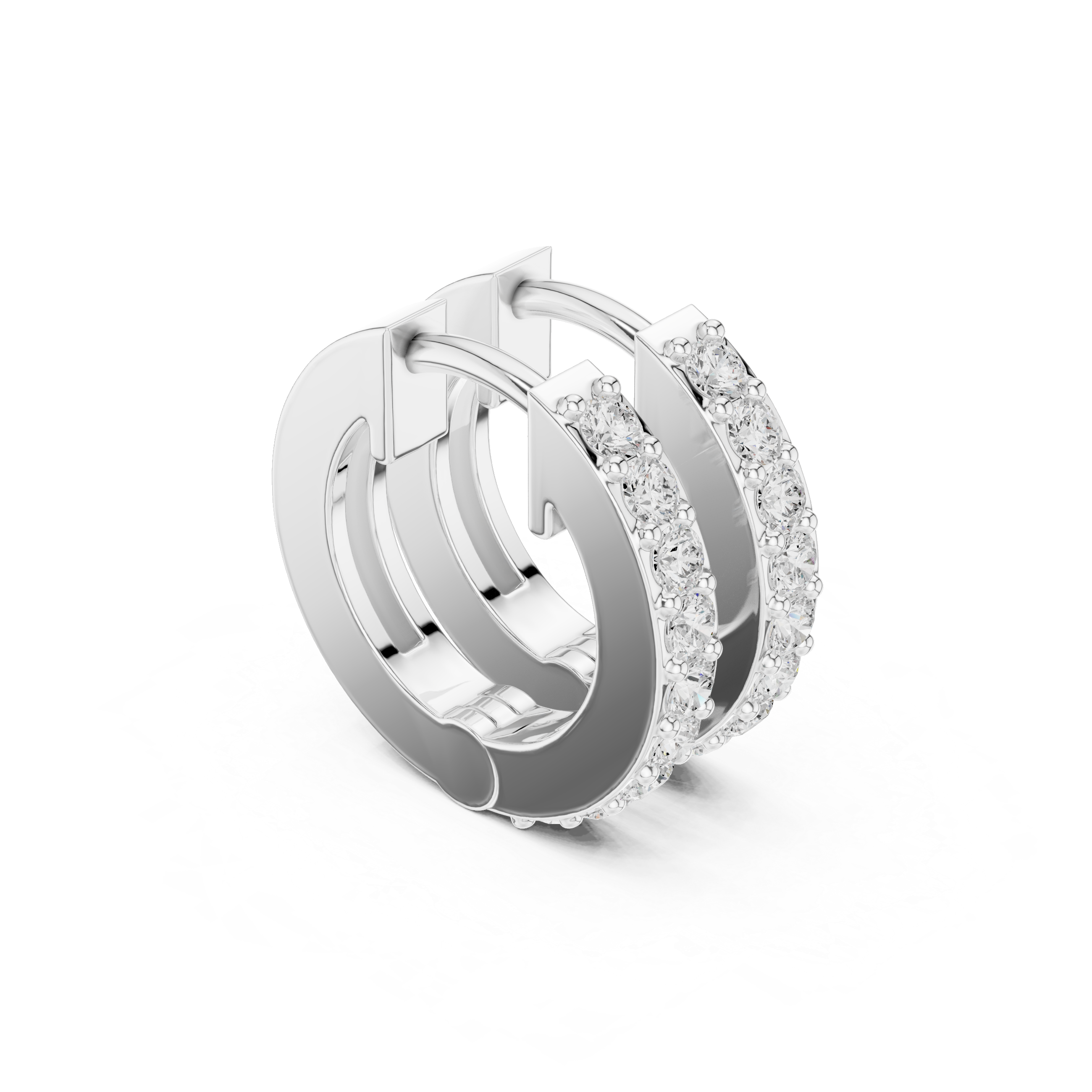 Diamond huggie hoop earrings