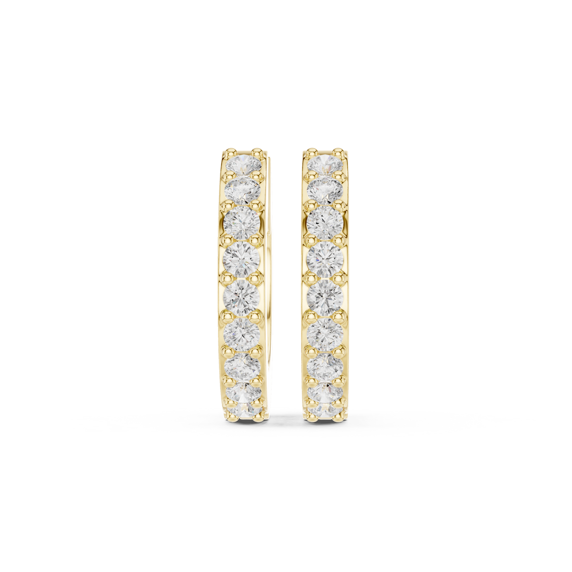 Diamond huggie hoop earrings