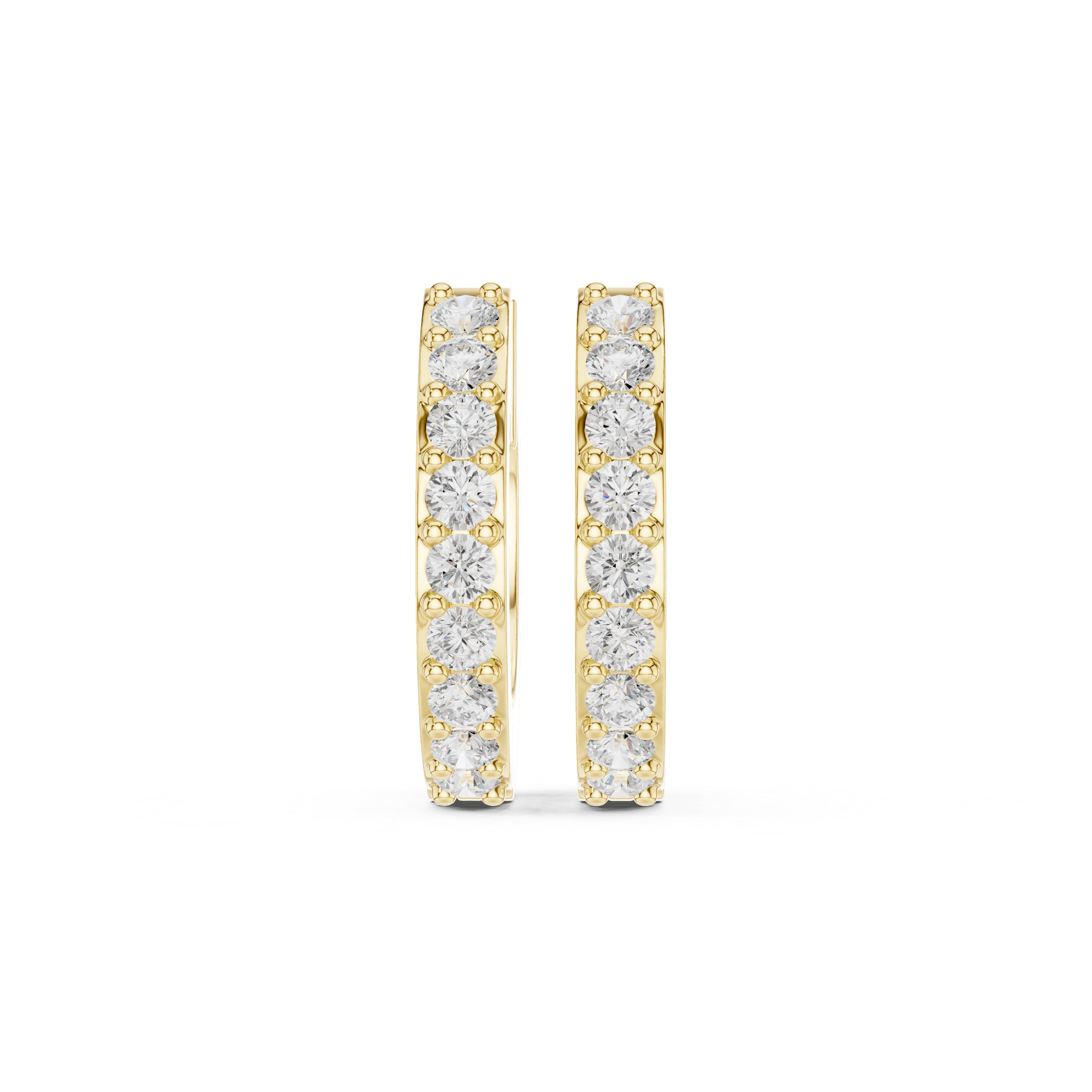 Diamond huggie hoop earrings
