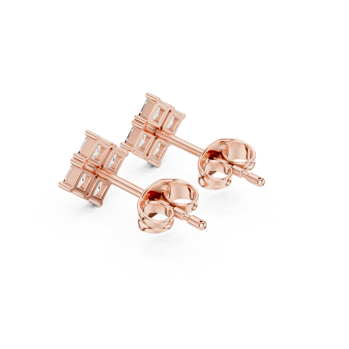 Princess diamond stud earrings