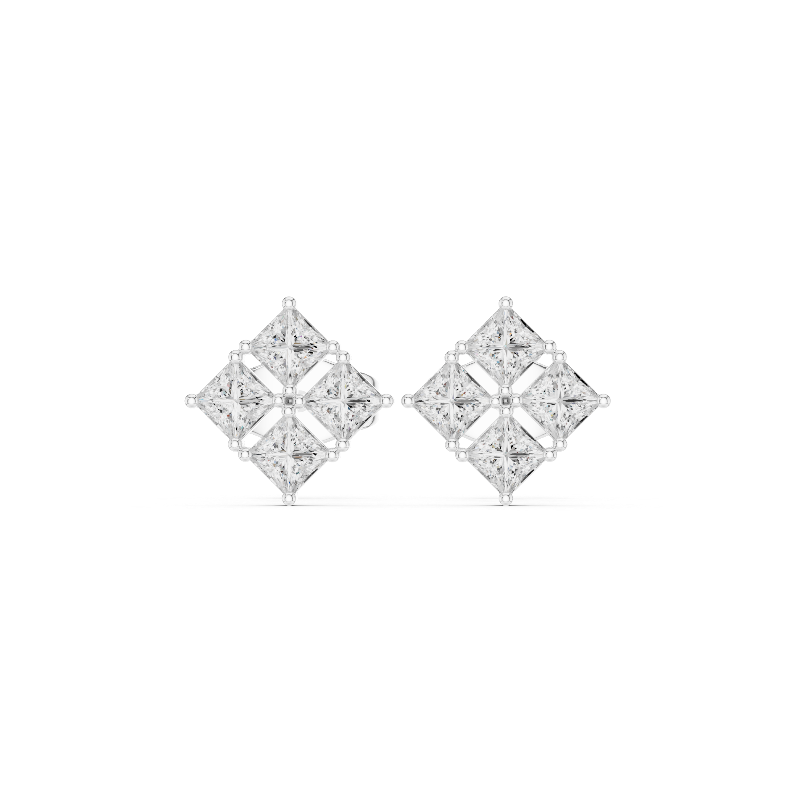 Princess diamond stud earrings