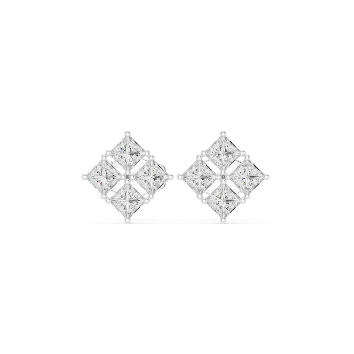 Princess diamond stud earrings