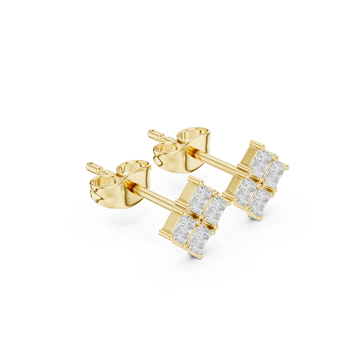 Princess diamond stud earrings