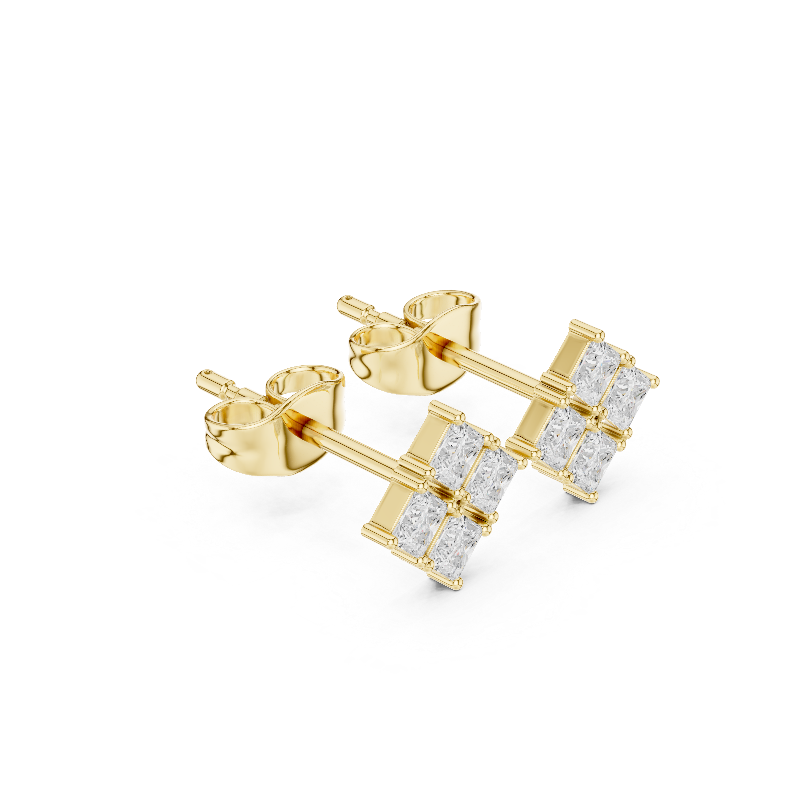 Princess diamond stud earrings