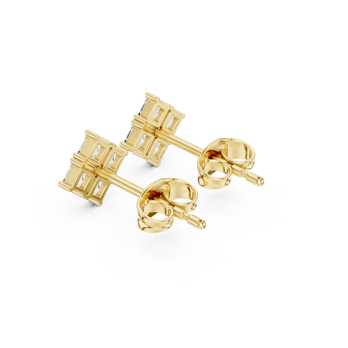 Princess diamond stud earrings