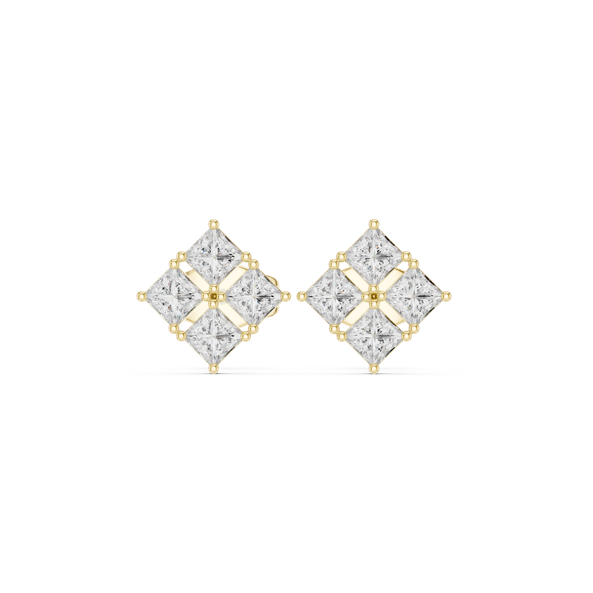 Princess diamond stud earrings