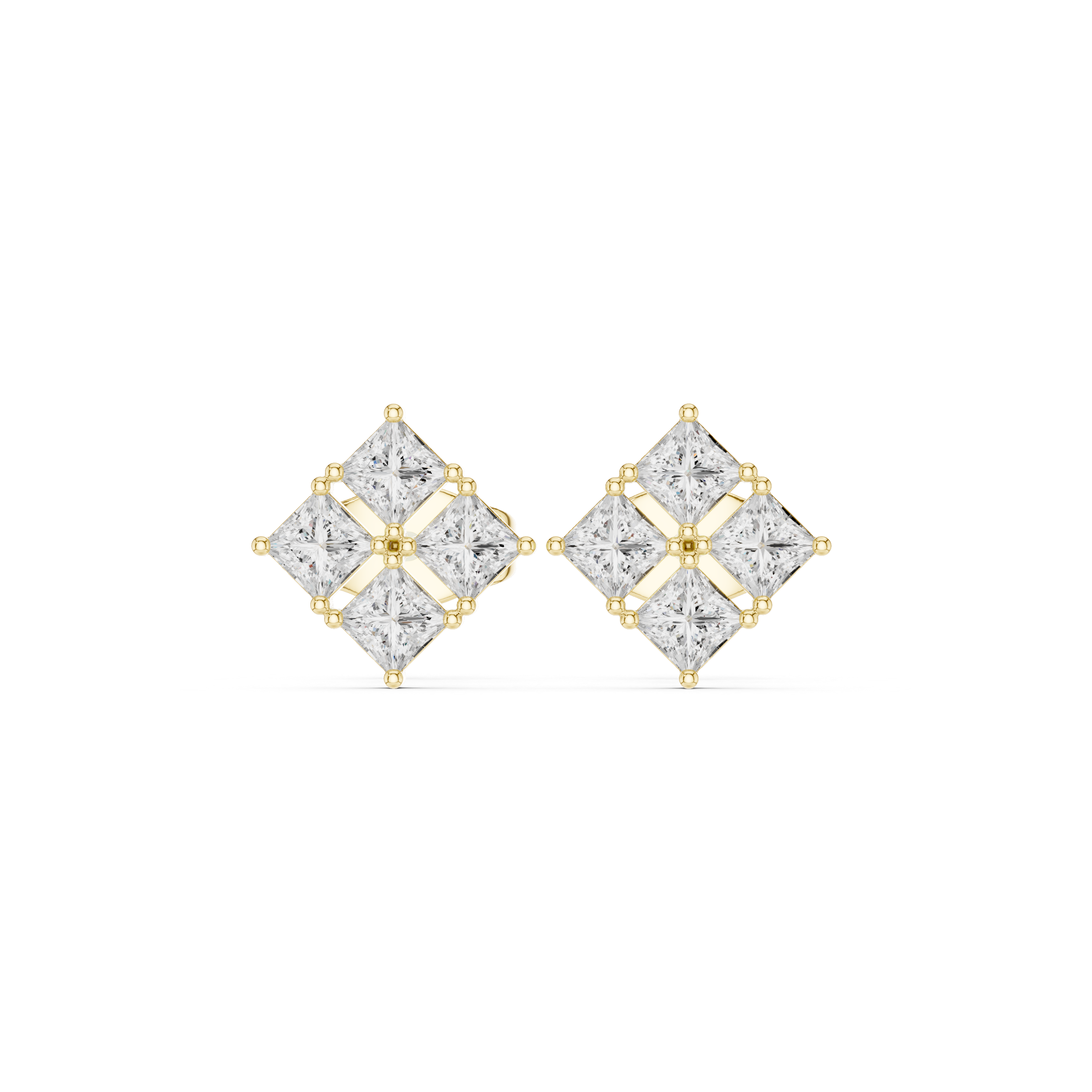 Princess diamond stud earrings
