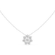 Minimal floral diamond pendant in gold with round lab grown diamonds by Signora Jewels