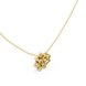 Minimal floral diamond pendant in gold with round lab grown diamonds by Signora Jewels