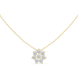 Minimal floral diamond pendant in gold with round lab grown diamonds by Signora Jewels