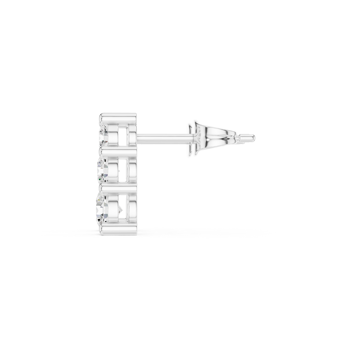 Vertical diamond stud earrings