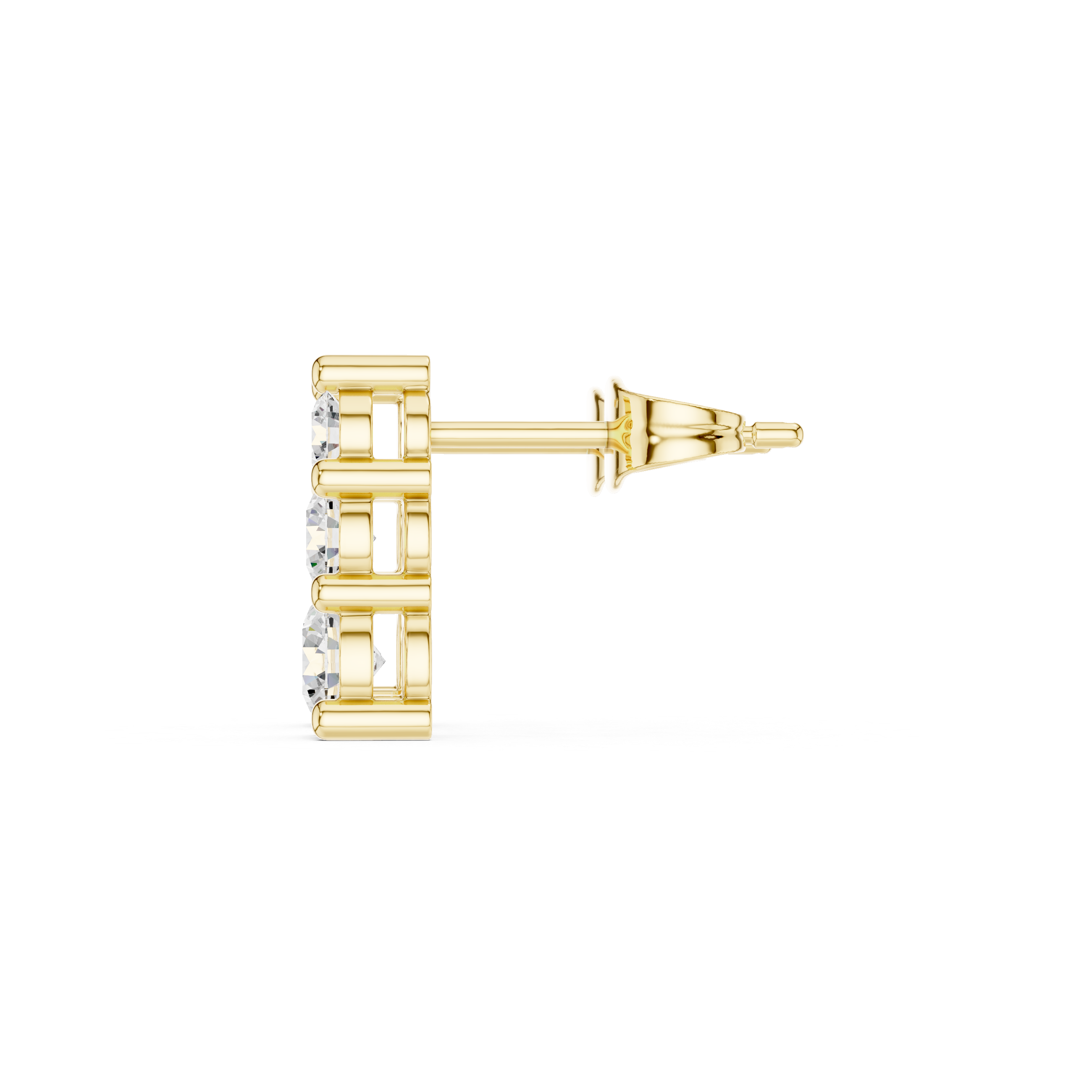 Vertical diamond stud earrings