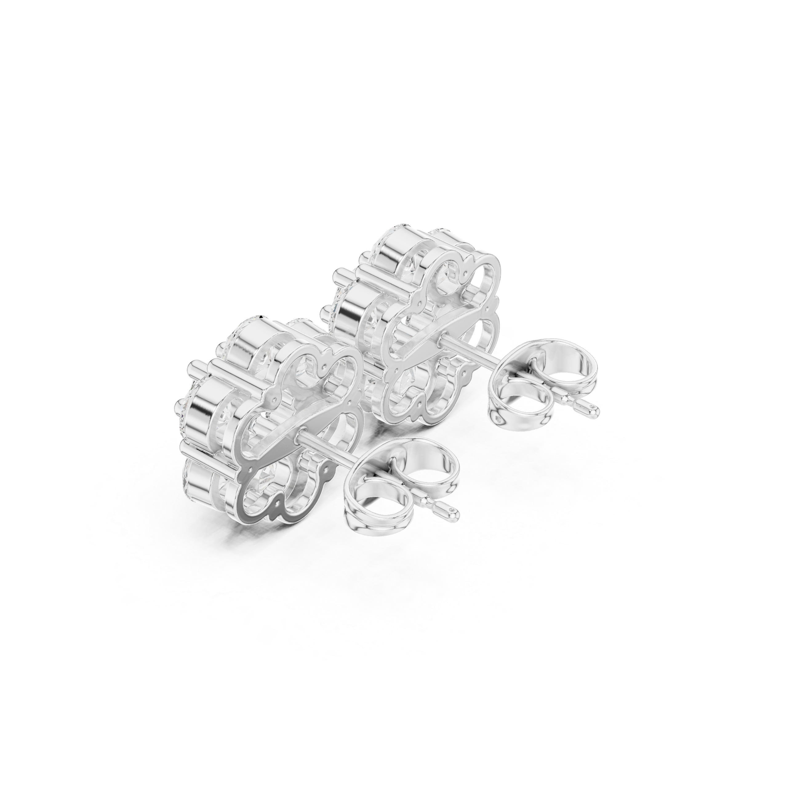 Oval pave diamond earrings for women