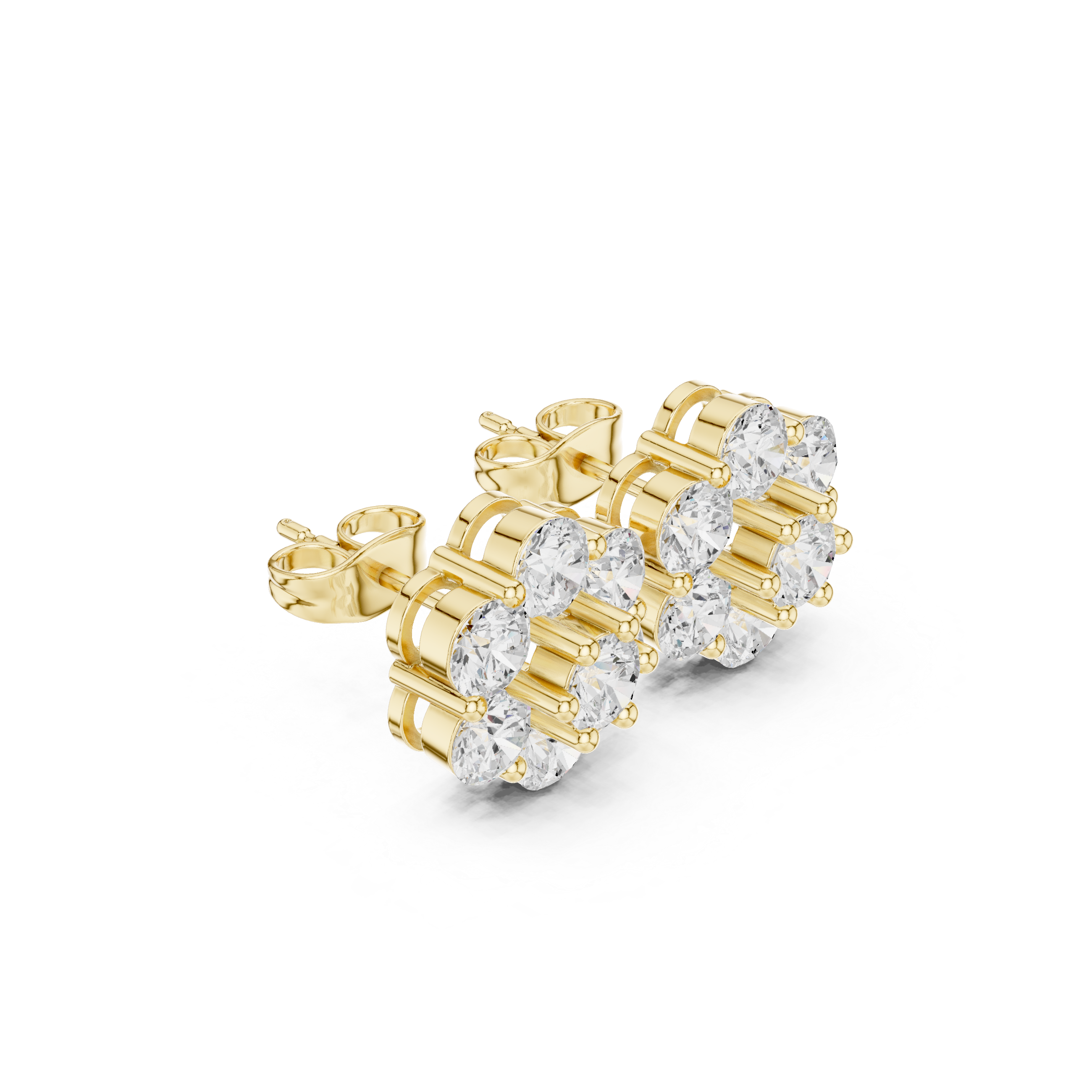 Floral cluster diamond earrings for women