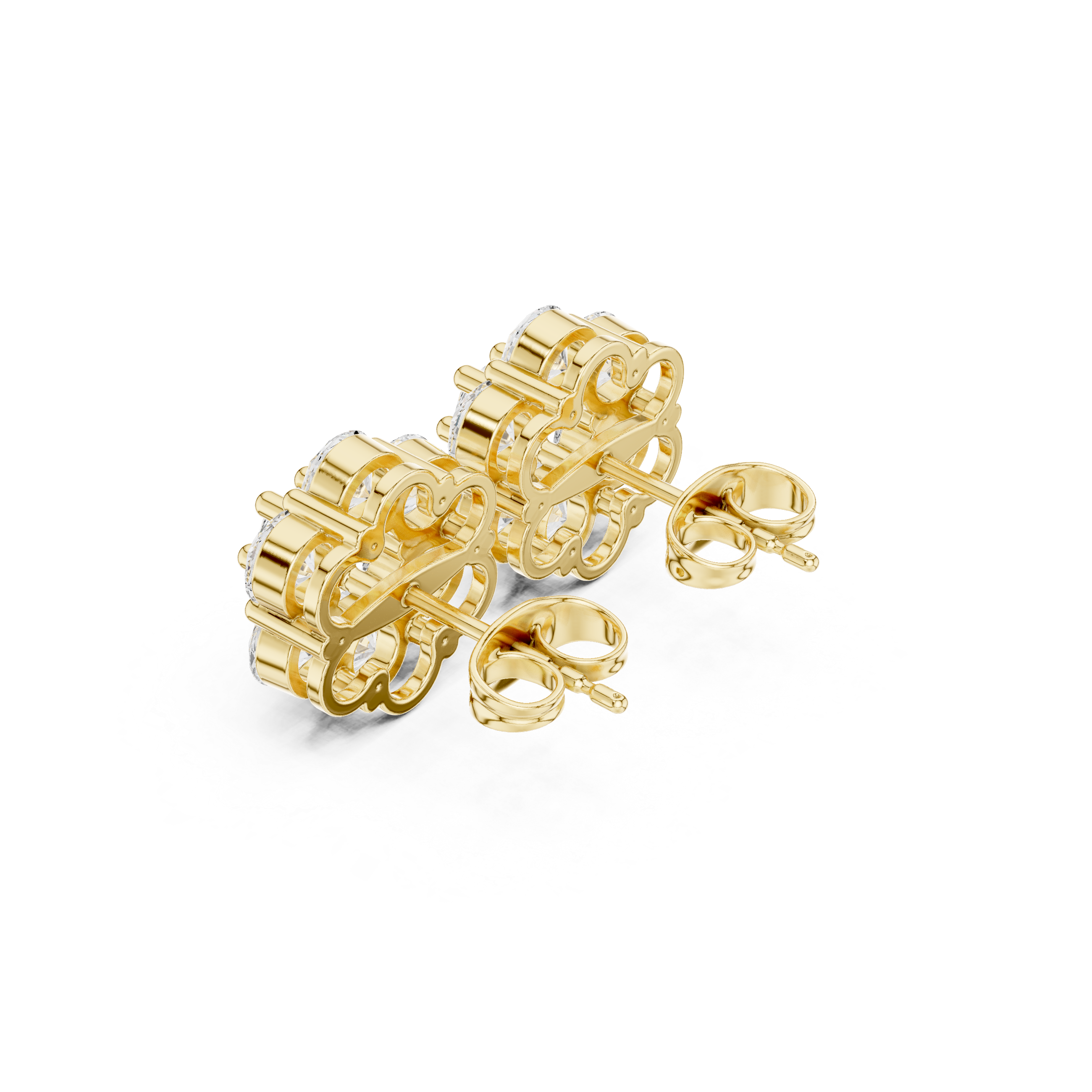 Oval pave diamond earrings for women