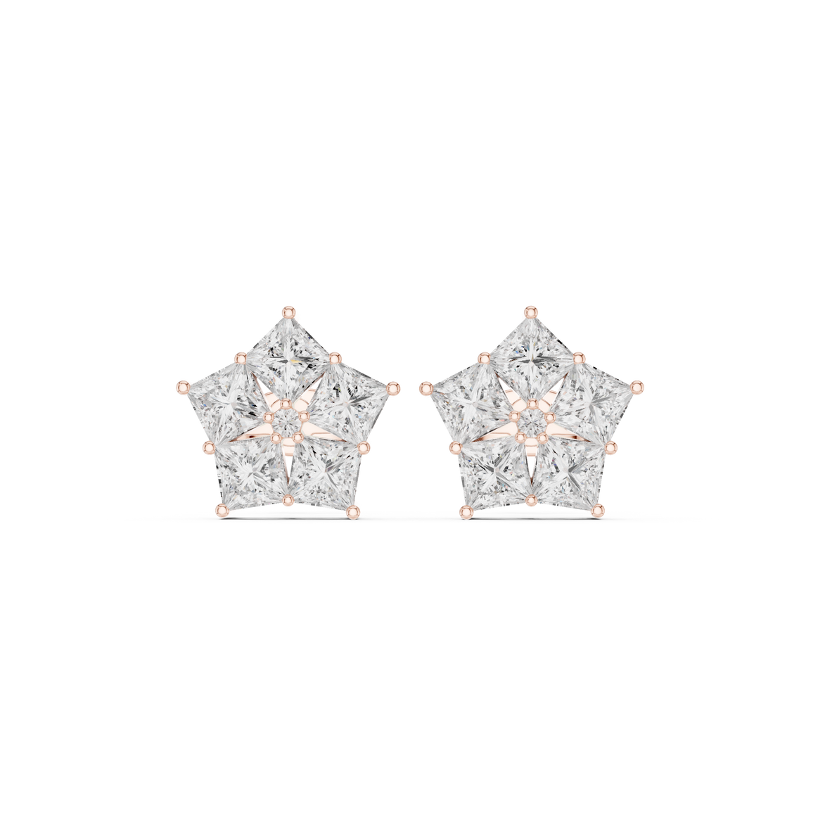 Star shape diamond earrings for women