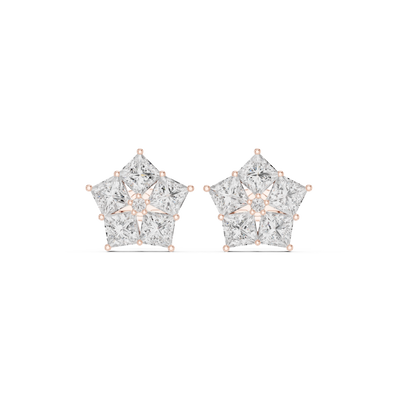 Star shape diamond earrings for women