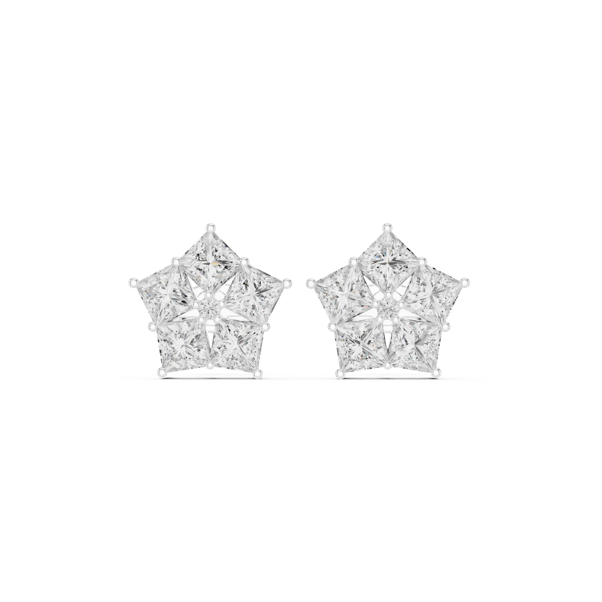 Star shape diamond earrings for women