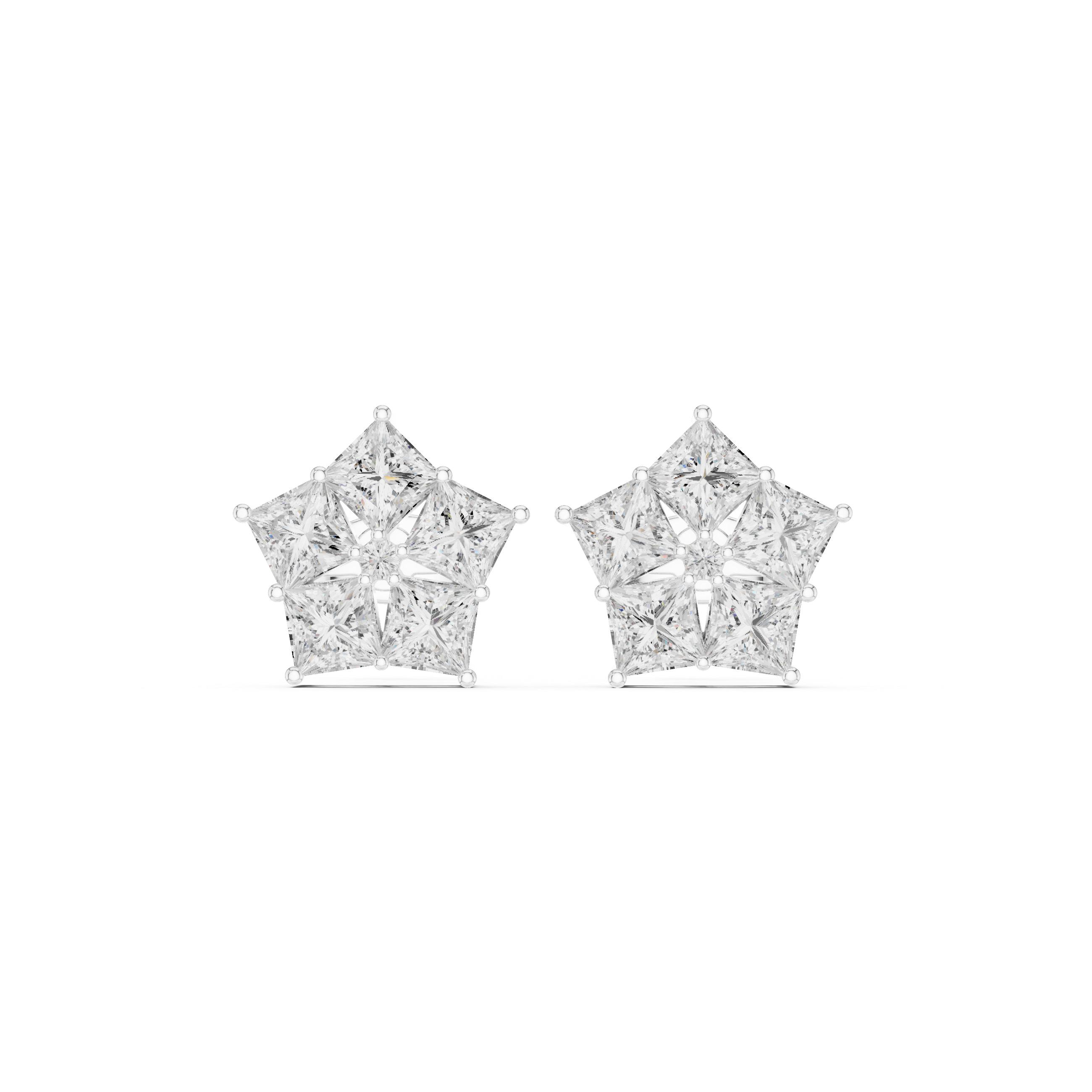 Star shape diamond earrings for women