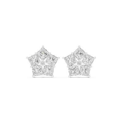 Star shape diamond earrings for women