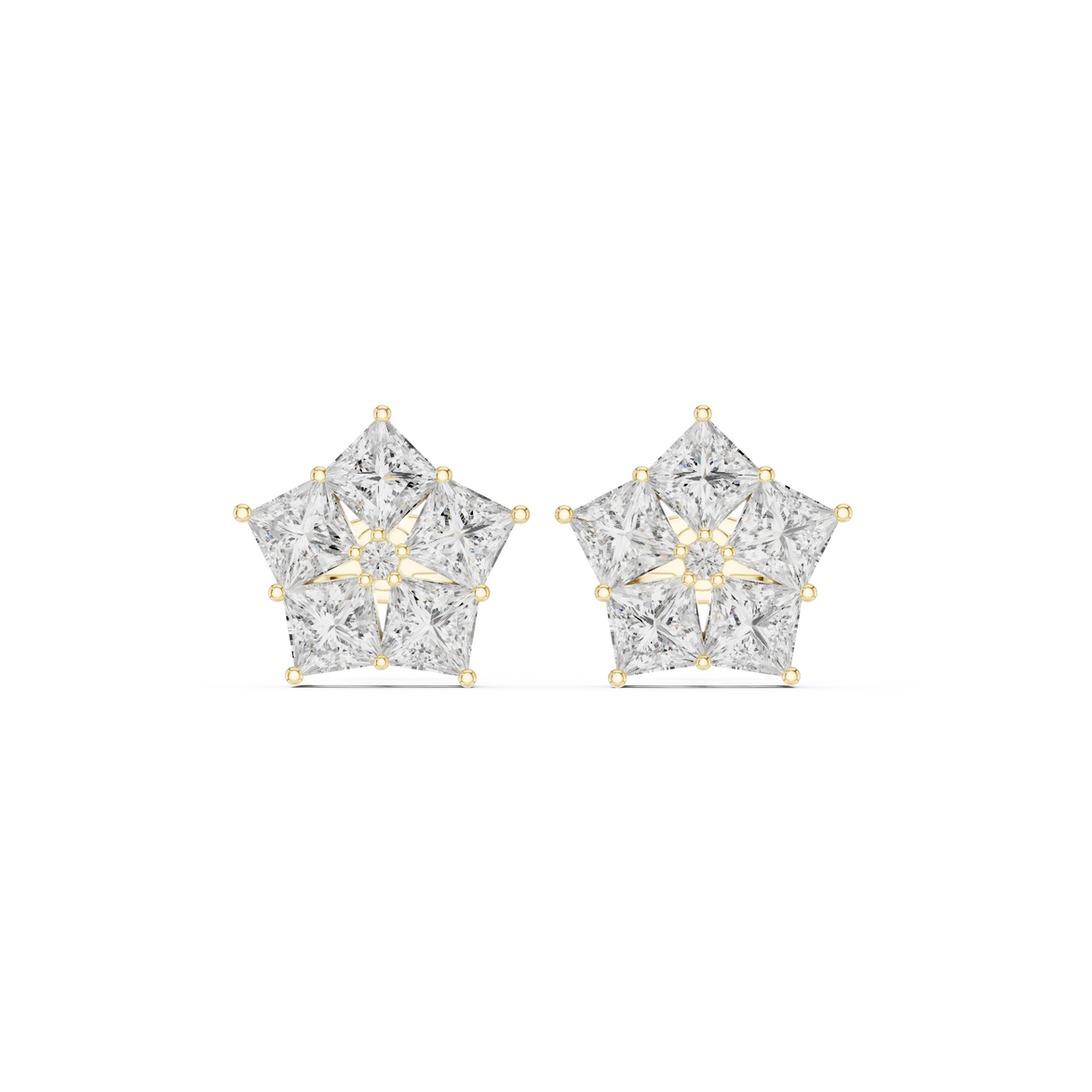 Star shape diamond earrings for women