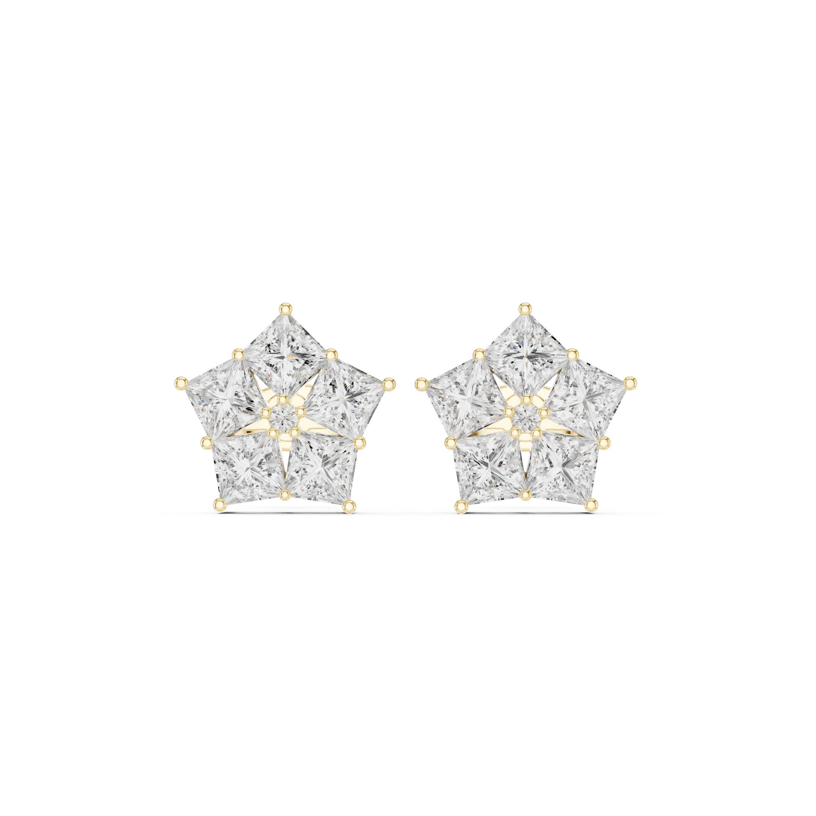 Star shape diamond earrings for women