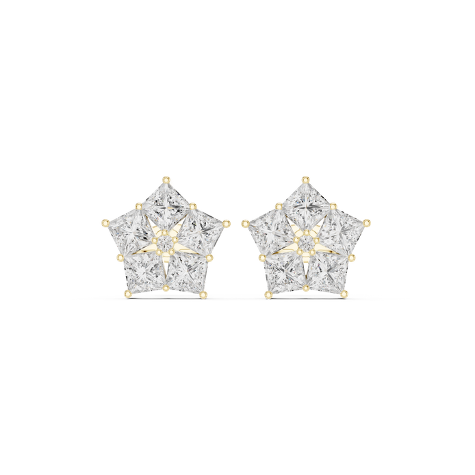 Star shape diamond earrings for women