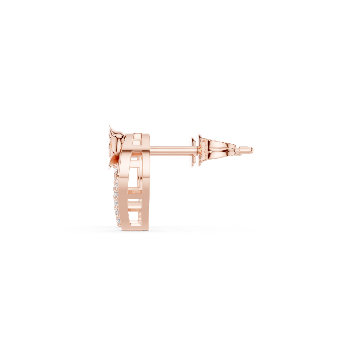 Floral heart diamond earrings for women