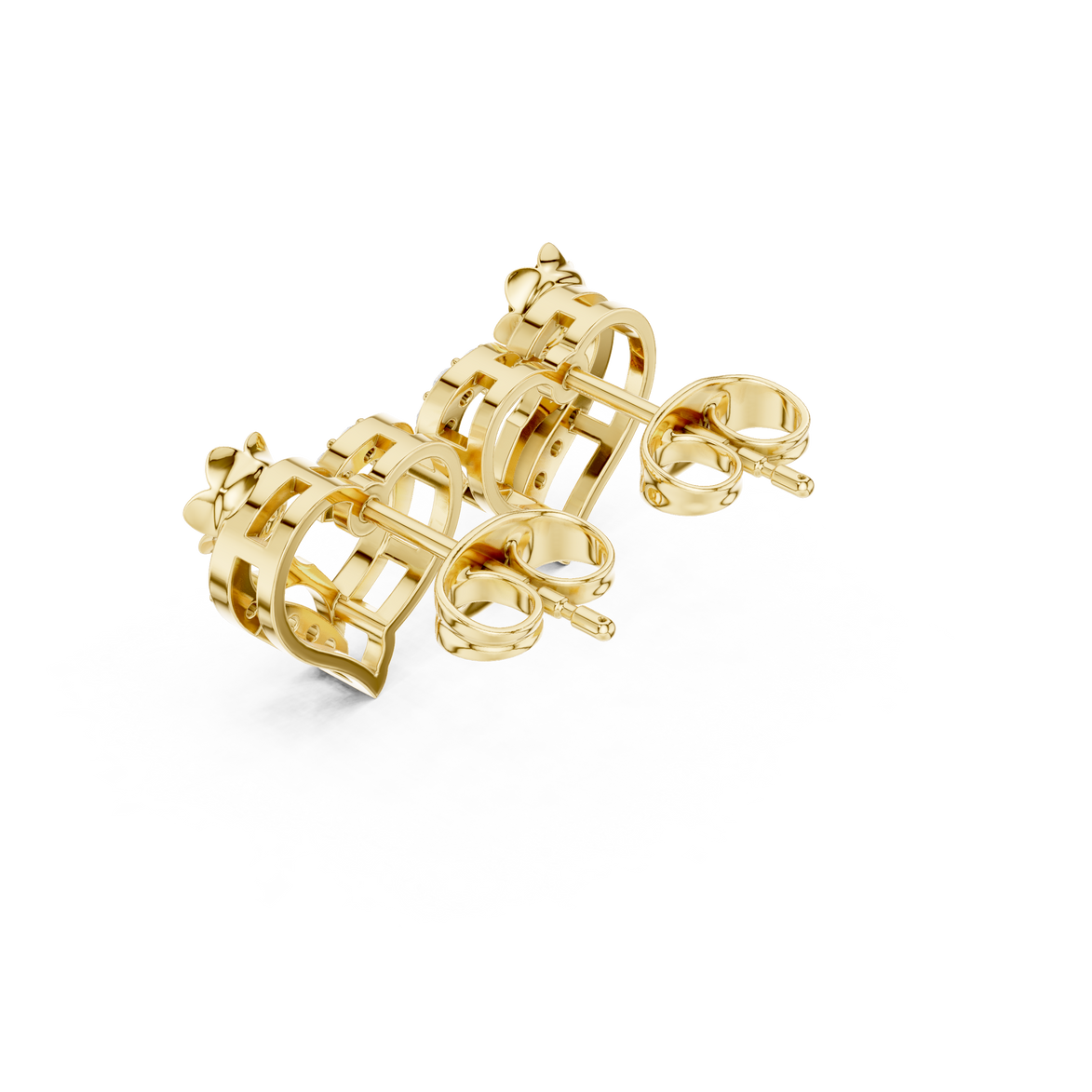 Floral heart diamond earrings for women
