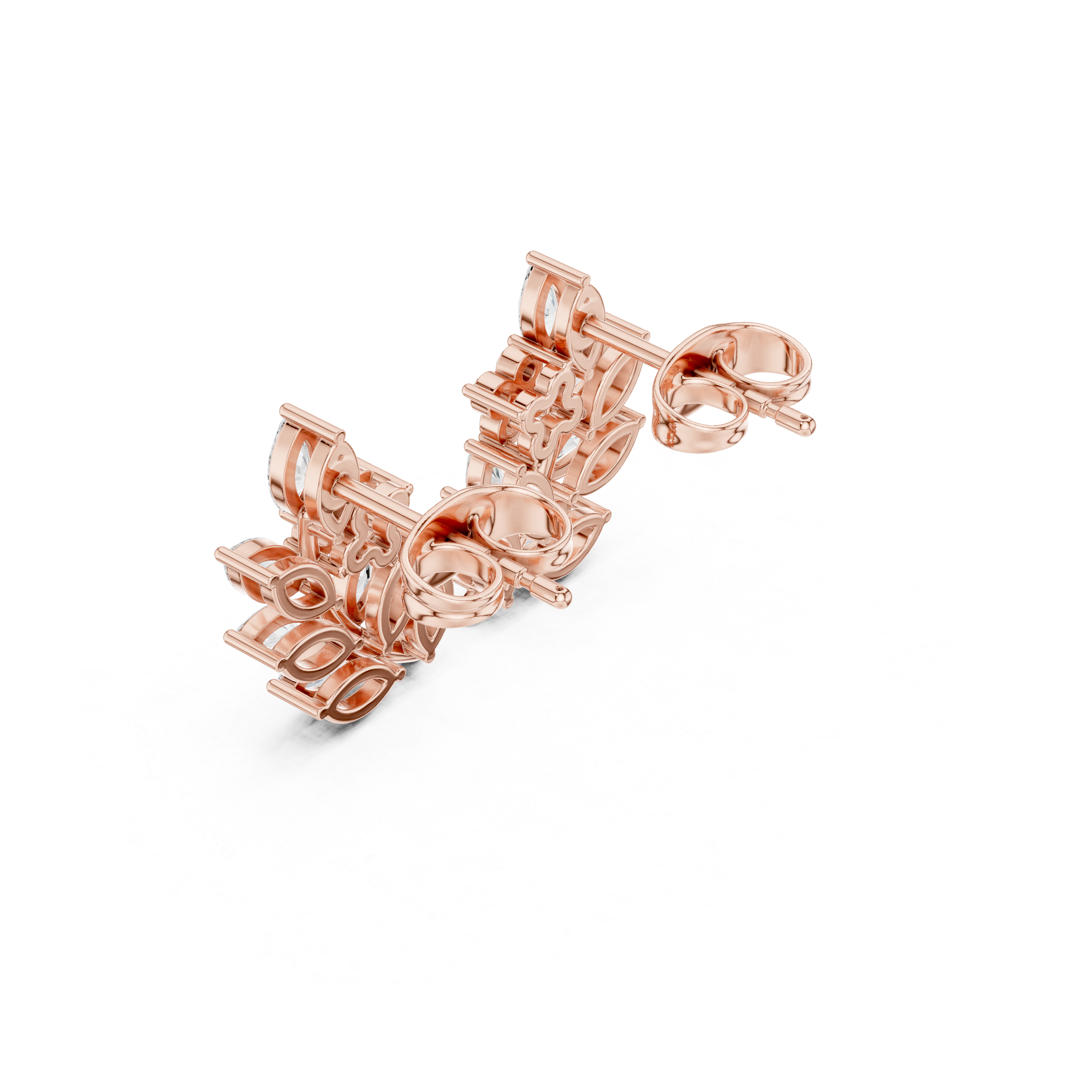 Marquise diamond floral earrings for women