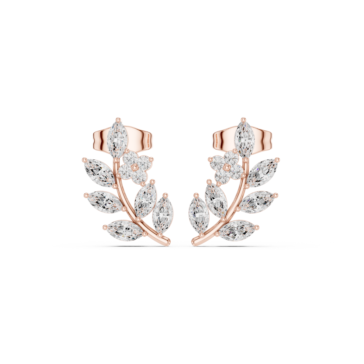 Marquise diamond floral earrings for women