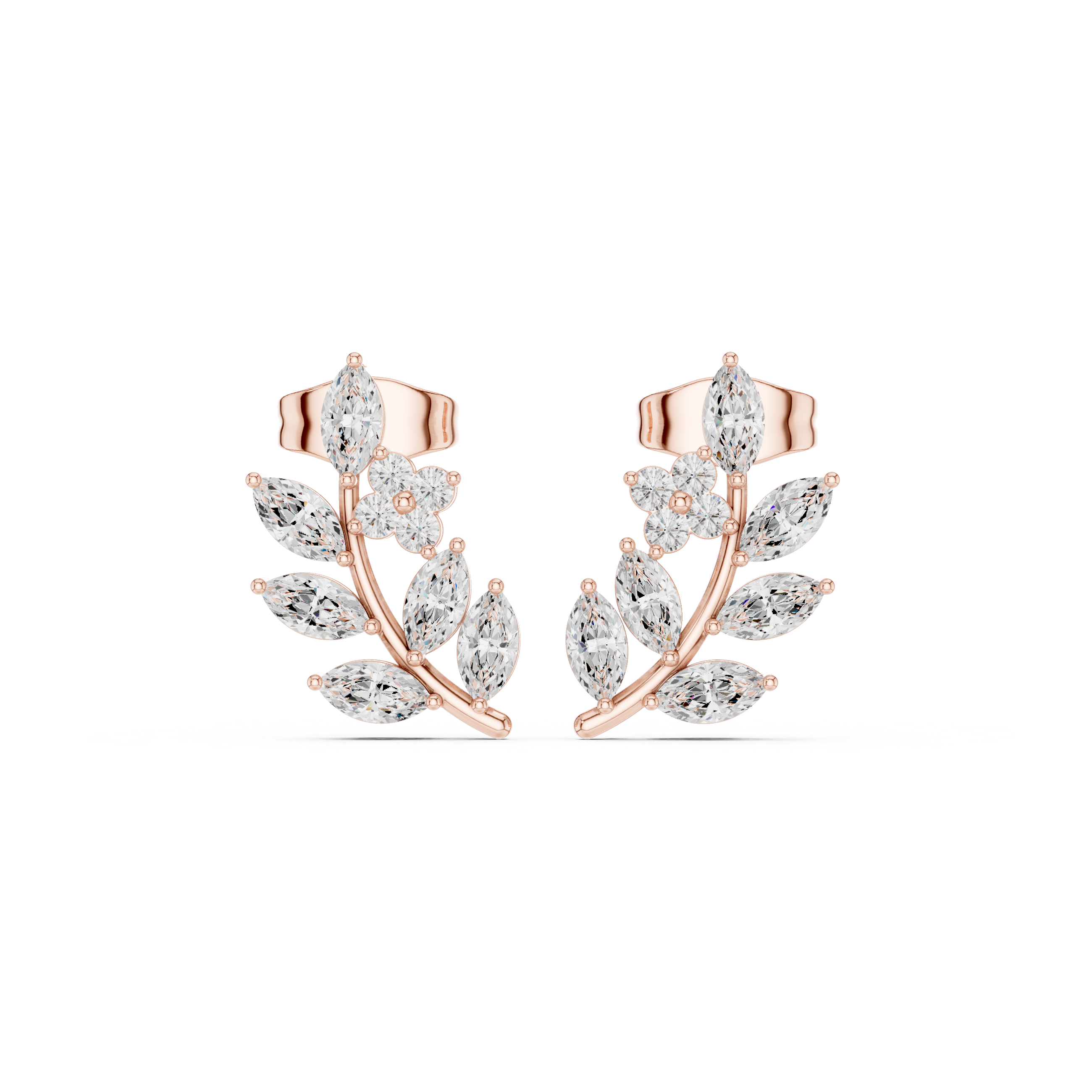 Marquise diamond floral earrings for women