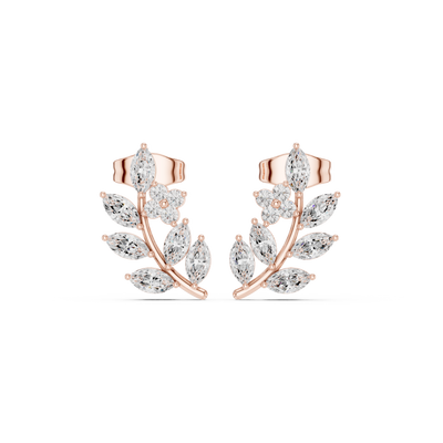 Marquise diamond floral earrings for women