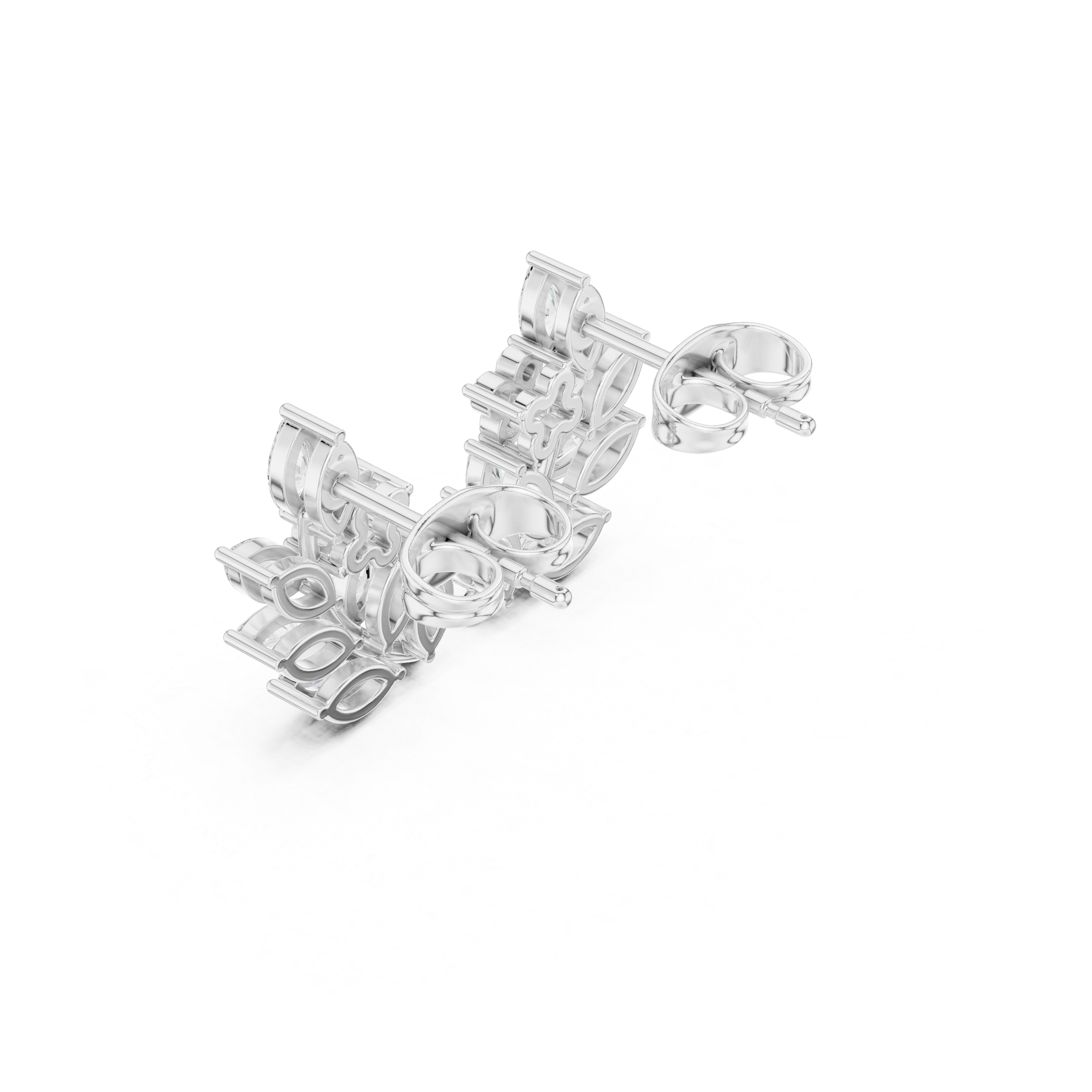 Marquise diamond floral earrings for women