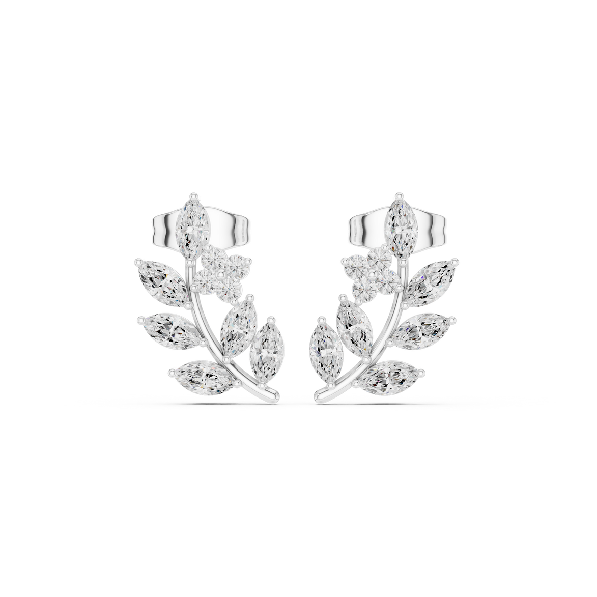 Marquise diamond floral earrings for women