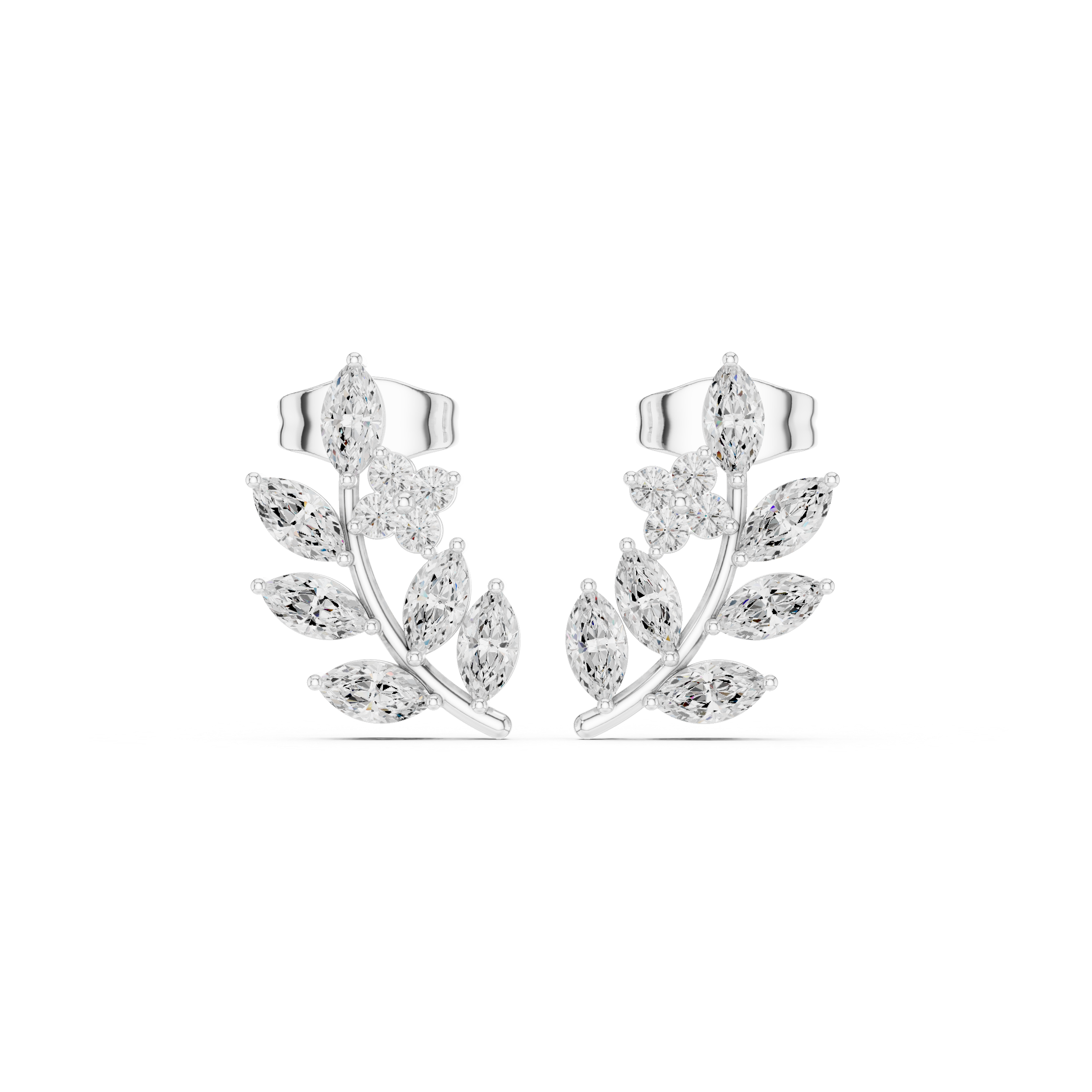 Marquise diamond floral earrings for women