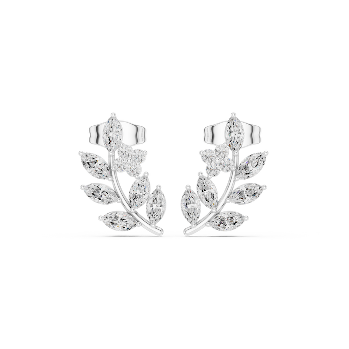 Marquise diamond floral earrings for women