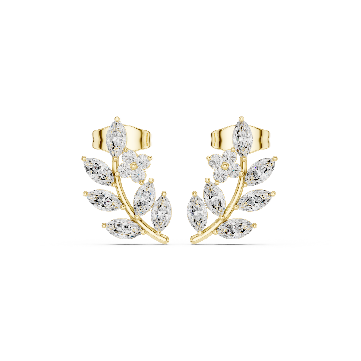 Marquise diamond floral earrings for women
