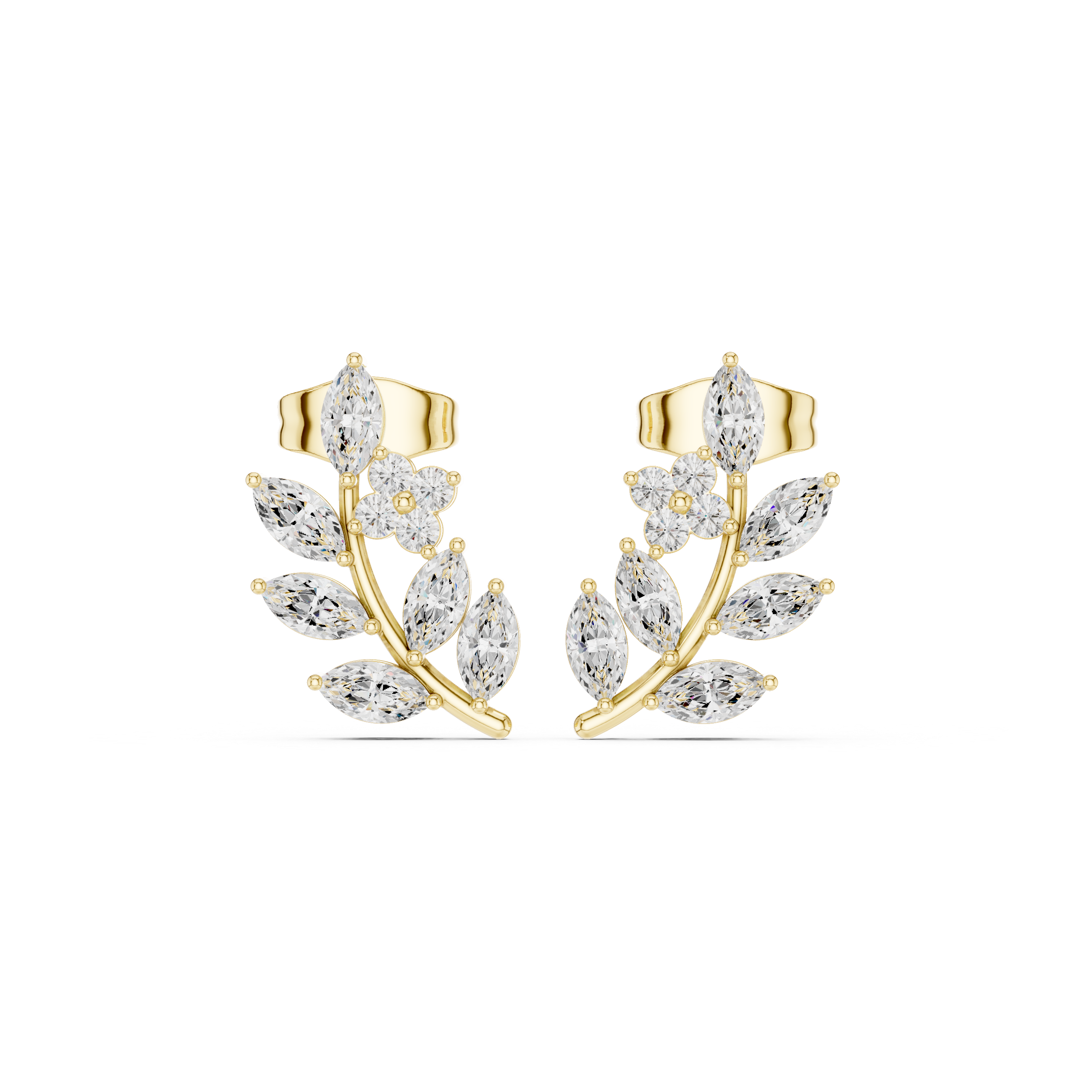 Marquise diamond floral earrings for women