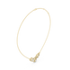 Minimal three stone diamond pendant in gold with pear and round lab grown diamonds by Signora Jewels