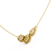 Minimal three stone diamond pendant in gold with pear and round lab grown diamonds by Signora Jewels