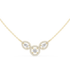 Minimal three stone diamond pendant in gold with pear and round lab grown diamonds by Signora Jewels