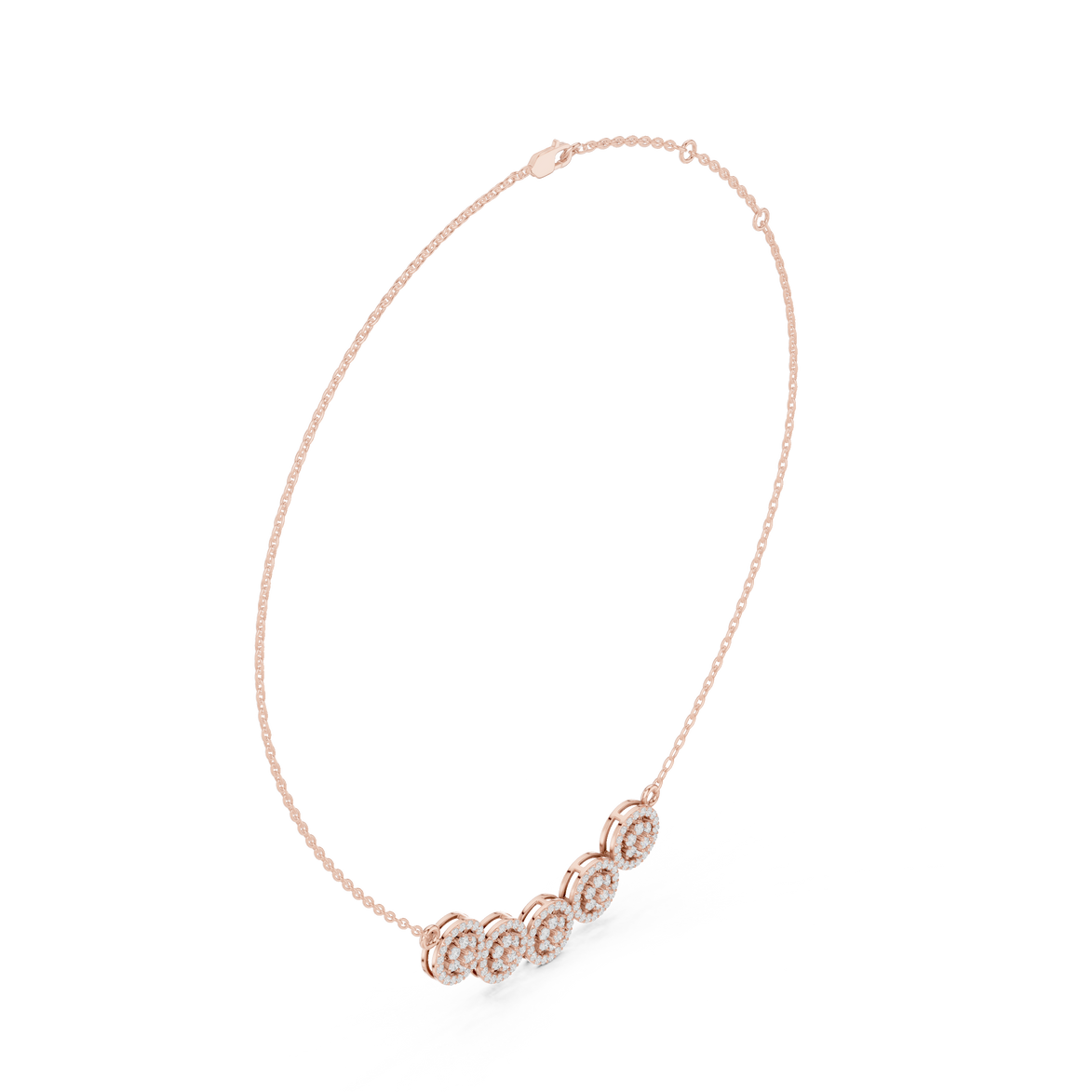 Elegant multi circle diamond pendant in gold with round lab grown diamonds by Signora Jewels