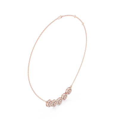 Elegant multi circle diamond pendant in gold with round lab grown diamonds by Signora Jewels