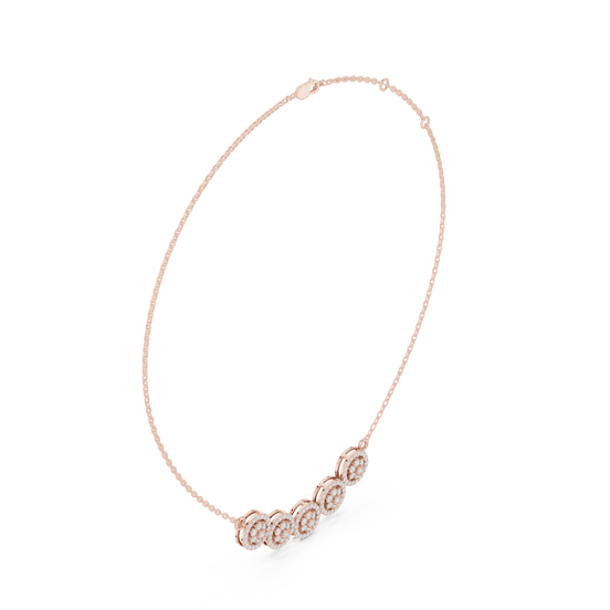Elegant multi circle diamond pendant in gold with round lab grown diamonds by Signora Jewels