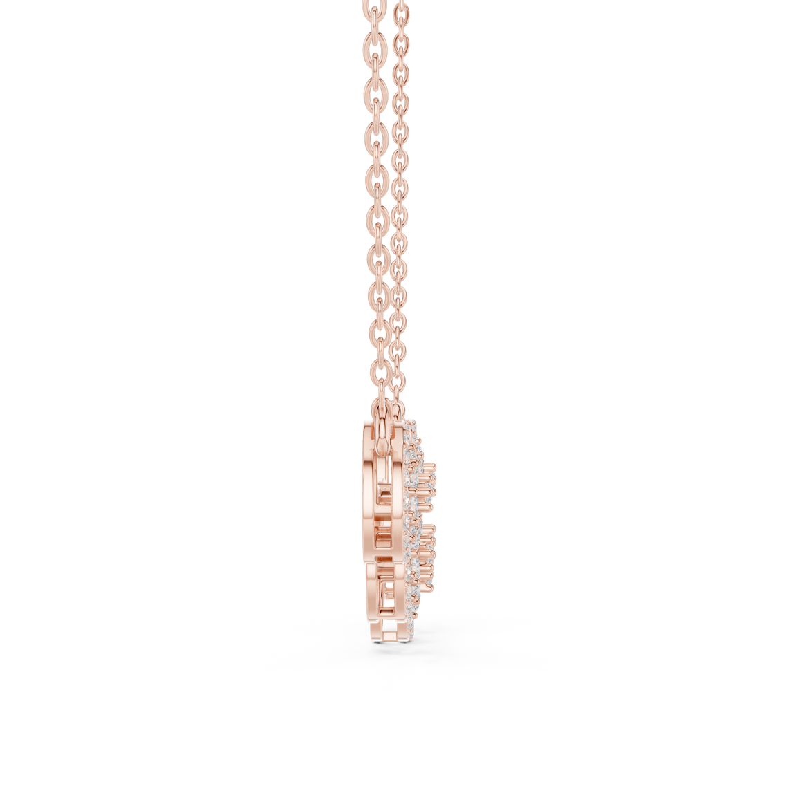 Elegant multi circle diamond pendant in gold with round lab grown diamonds by Signora Jewels