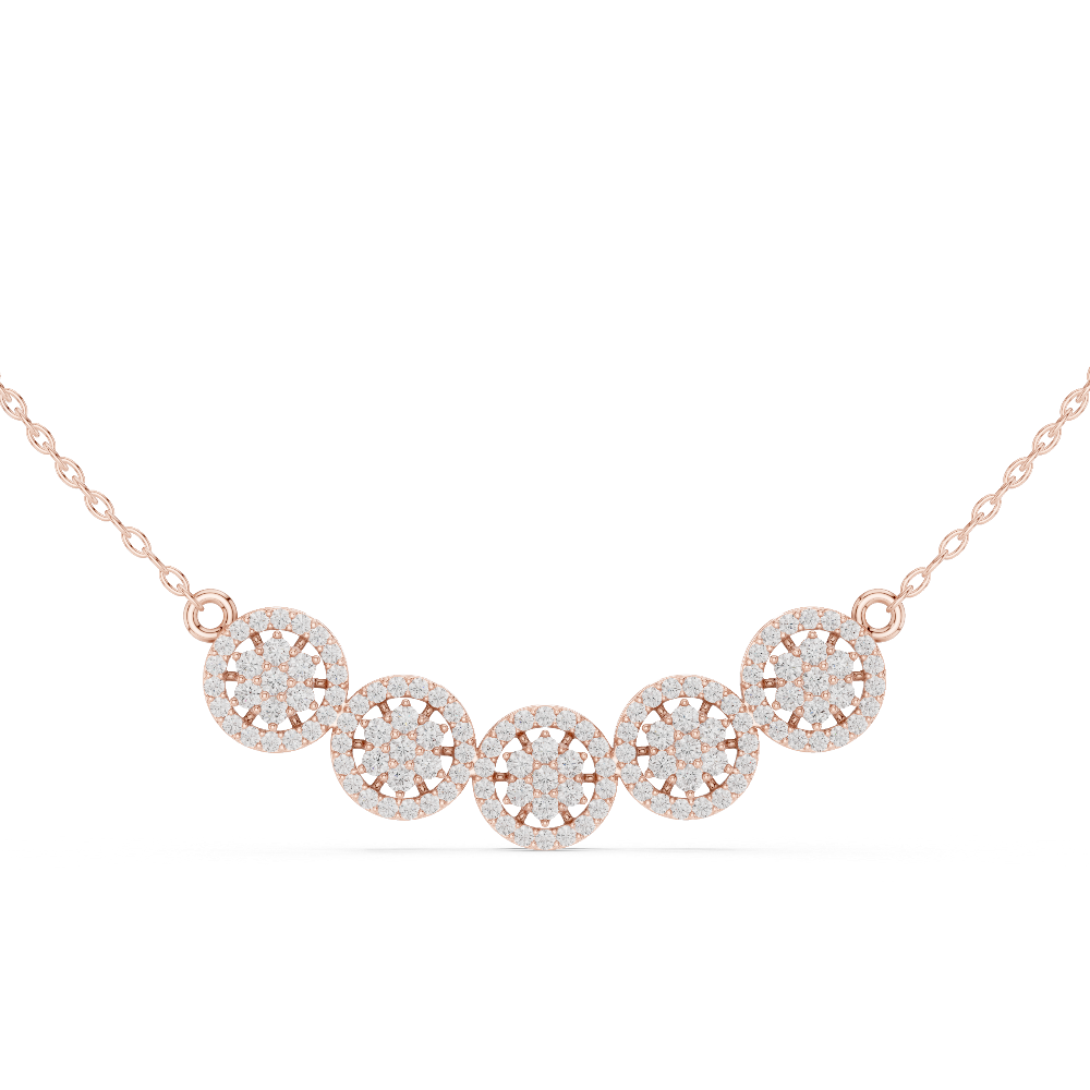 Elegant multi circle diamond pendant in gold with round lab grown diamonds by Signora Jewels