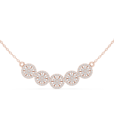 Elegant multi circle diamond pendant in gold with round lab grown diamonds by Signora Jewels