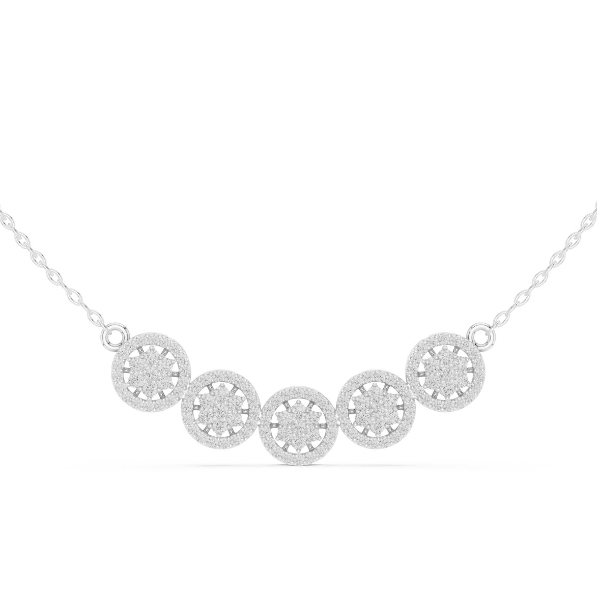 Elegant multi circle diamond pendant in gold with round lab grown diamonds by Signora Jewels
