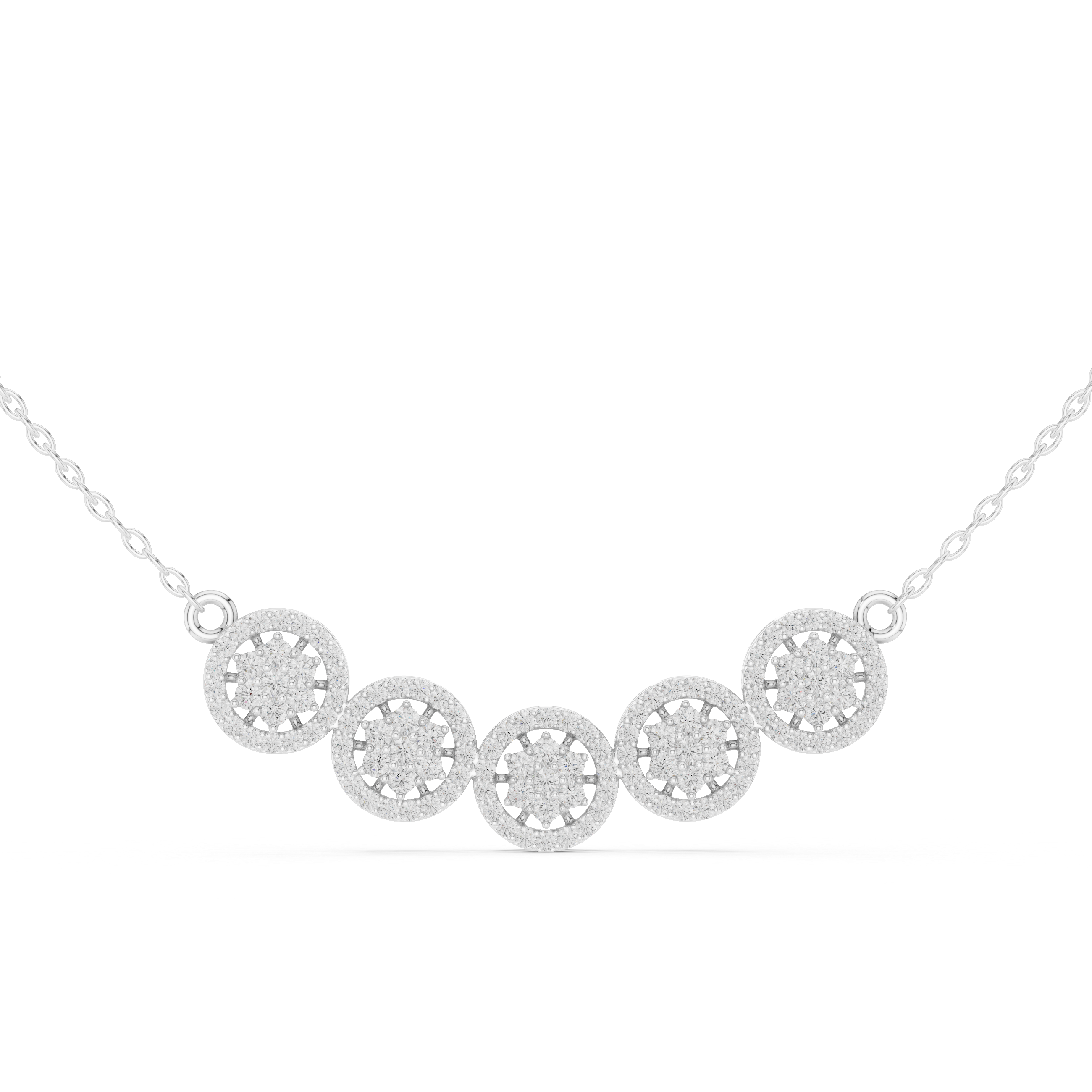 Elegant multi circle diamond pendant in gold with round lab grown diamonds by Signora Jewels